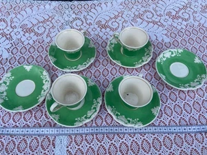 Juego de 4 tazas de té y platillos Demitasse Rhapsody Green de George Jones & Sons - Imagen 1 de 8