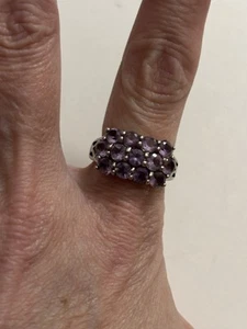 Sterling Silber Amethyst Cocktail Ring Größe 8 - Bild 1 von 6