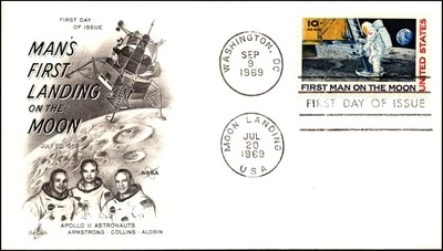 Scott C76 -  10 Cents First Man On The Moon Unaddressed Artcaft FDC - Image 1 of 2