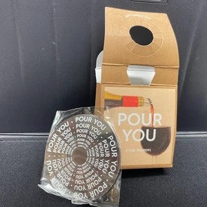 Nuevo con etiquetas Juego de 5 vertidores de vino de lámina Teroforma "Pour You", 2 5/8" de diámetro, rollo a medida - Imagen 1 de 7