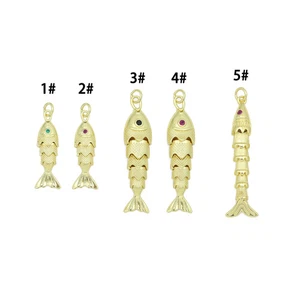 3D Vintage Style Movable Wiggling Fish charm, Sku#FH248 - Picture 1 of 5