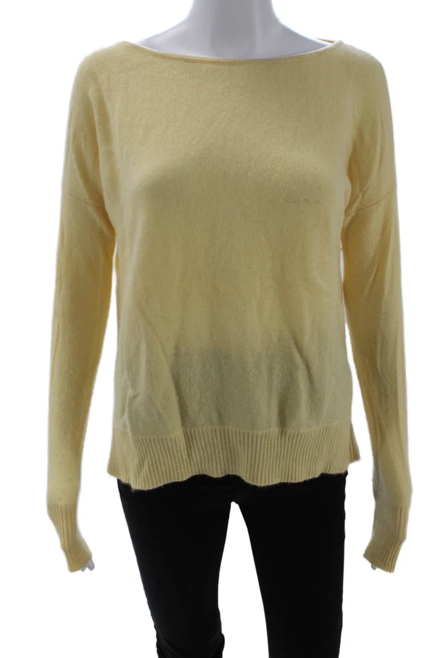 Suéter Pullen Mujer Amarillo Cachemira Cuello Redondo Talla S Foto 1 de 4