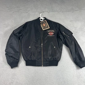 VTG Harley Davidson Jacket Medium Windbreaker Bomber Jacket Patch Nylon Daytona - Picture 1 of 16