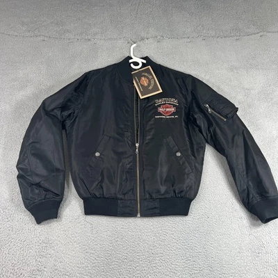 VTG Harley Davidson Jacket Medium Windbreaker Bomber Jacket Patch Nylon Daytona - Image 1 of 4