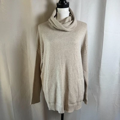 Suéter Cryus Mujer Talla XL Beige Manga Larga Dolman Capucha Cuello Acogedor Minimalista Foto 1 de 4