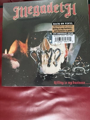 MEGADETH KILLING IS MY BUSINESS 40TH ANNIVERSARY GOLD VINYL LIMITED TO 1000 NEW - Image 1 of 4