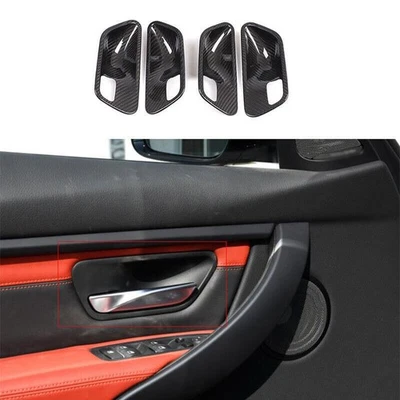 Cubierta de tazón de manija de puerta interior de fibra de carbono seca para BMW M3 M4 F80/82 2015-2020 Foto 1 de 4