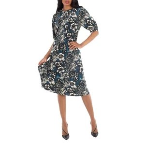 Max Mara Bronzo Floral Printed Silk Midi Dress, Brand Size 36 ( US Size 2 ) - Picture 1 of 7
