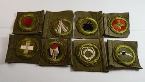 Ocho insignias de mérito BSA - están cortadas y unidas a la faja de insignia de mérito de la Segunda Guerra Mundial - Imagen 1 de 10
