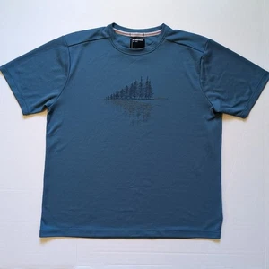 Marmot Men's XL Outdoor Short Sleeve T-Shirt Blue Hiking Gorpcore Tree Quick Dry - Picture 1 of 8