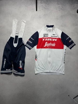 SMS Santini Trek Segafredo Zanetti 男式骑行服 2 合 1 围兜球衣 T 恤 — 第 1/4 张图片