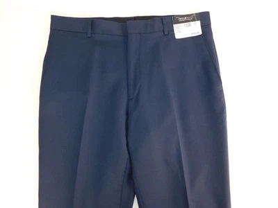 Pantalones de vestir Kenneth Cole Awareness para hombre azul oscuro 100 % lana 35 NUEVOS $149 Foto 1 de 4