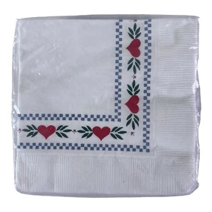 Vintage Colonial Of Cape Cod Heart Border 24ct 3-ply Napkins NEW - Picture 1 of 2