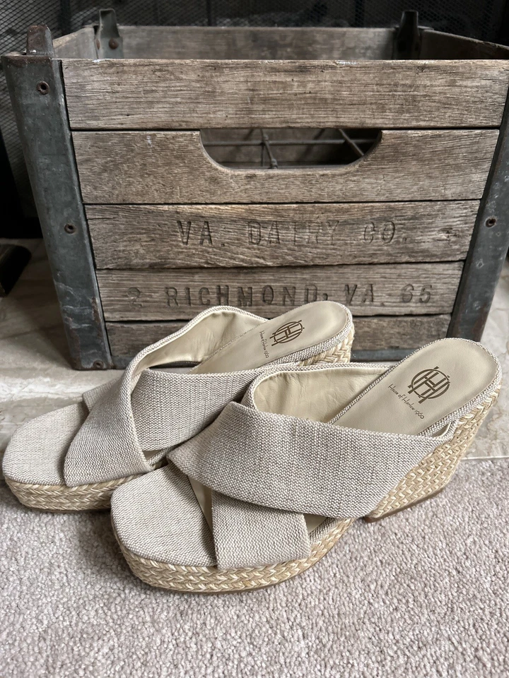 HOUSE OF HARLOW Mujer Correa Cruzada Alpargatas Cuña Sandalias Talla 8 Foto 1 de 4