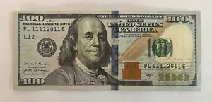 REAL Birthday Trinary note 100 dollar bill November 11th 2011 PL11112011E - Picture 1 of 2