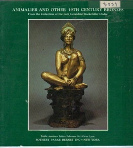 SOTHEBYS ANIMALIER BRONZES Fremiet Gerome Moigniez Rockefeller Dodge Coll Cat 76 - Picture 1 of 1