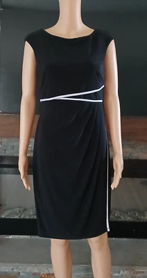 Vestido negro Chaps para mujer talla MEDIANO elegante en capas oficina profesional iglesia Foto 1 de 4