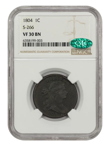 1804 1c NGC/CAC VF30 (S-266) Cover