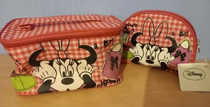 set x2 pochette e bag viaggio disney minnie rosa scacchi - Foto 1 di 9