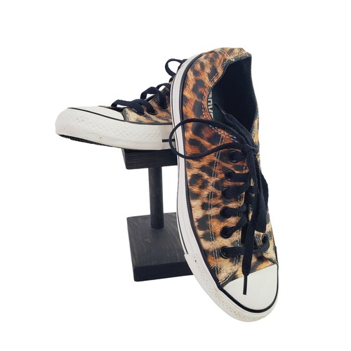 Stampa leopardata piatta bassa Converse All Star. W7 M5