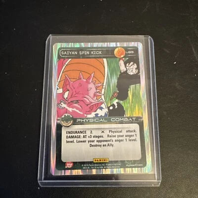 DBZ Dragon Ball Z TCG Panini Heroes & Villains U95 Saiyan Spin Kick Foil - Image 1 of 2