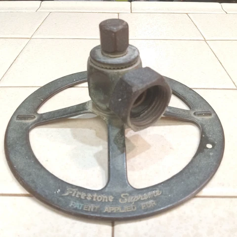 Antique/Vintage '20's Firestone Supreme /Ford  Lawn Sprinkler Brass 1-100 MADE? Cover