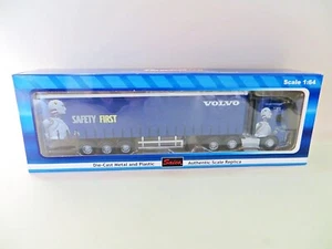 SAICO TRUCK TRANSPORTER 'VOLVO SAFETY FIRST CURTAINSIDE TRAILER' 1:64 MIB/BOXED - Picture 1 of 6