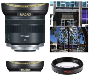 PRO Wide Angle Fisheye Lens +Macro lens for Canon RF 35mm f/1.8 Macro IS STM Len - Picture 1 of 11