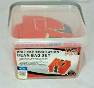 University of Miami Cornhole Bean Bag Set Bag Toss College Regulation University - Picture 1 of 6