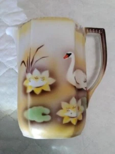 Antike 8-seitige 7"/17,78cm hohe Porzellan Gießvase/Krug/Ewer ME Bavaria2 - Bild 1 von 12