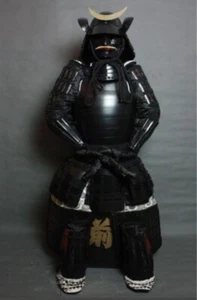 Japanese Armor Yoroi Kabuto Samurai Retro Vintage Black Iron in Wood Box F/S - Picture 1 of 8