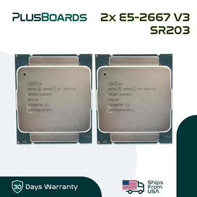 Lote de 2 processadores para servidor CPU Intel Xeon E5-2667 V3 3.2GHz 8 Core LGA 2011-3 20M - Imagem 1 de 4