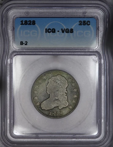 1828 Capped Bust Quarter B-2 ICG VG8 - Rarity 5 - Sweet original coin! Cover