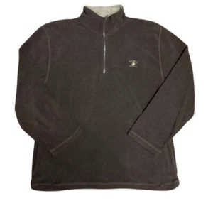 Suéter de lana Beverly Hills Polo Club para hombre 1/4 con cremallera marrón manga larga logotipo, talla L - Imagen 1 de 8
