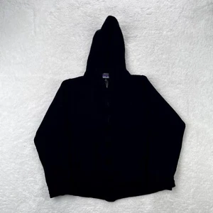 Patagonia Hoodie Womens Extra Large Black Recycled Cashmere Full Zip Sweater - Picture 1 of 11