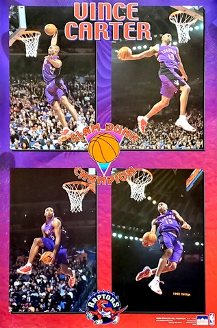 VINCE CARTER 2000 ALL-STAR SLAM DUNK 4-Shot Collage Toronto Raptors 22x34 POSTER Cover