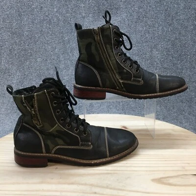 Ferro Aldo Boots Mens 7 Camo Design Dress Casual Combat 808561A Black Green Zip - Image 1 of 4