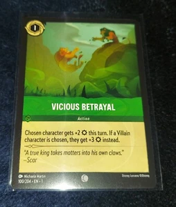 2023 DISNEY LORCANA VICIOUS BETRAYAL ACTION CARD #100/204 1ST EDITION $$$ - Picture 1 of 2