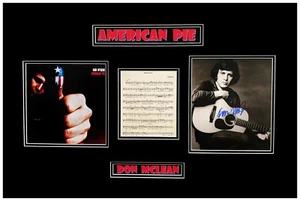 Don McLean Signed "American Pie" Photograph-Matted and Framed Ready to Hang - Picture 1 of 3