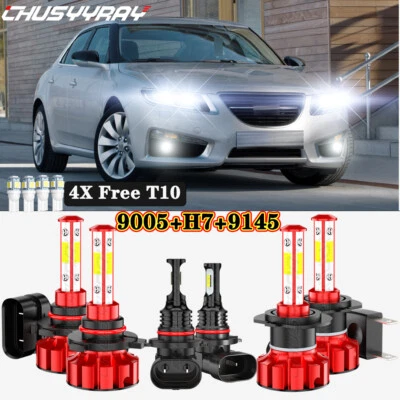 For SAAB 9-5 2010 2011 6X 6000K LED Bulbs Headlight Hi/Lo Beam + Fog Light Kit - Image 1 of 4