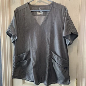 ADAR PRO WOMENS Heather Gray Scrub Top P9100 SZ 2XL EXC COND - Picture 1 of 15