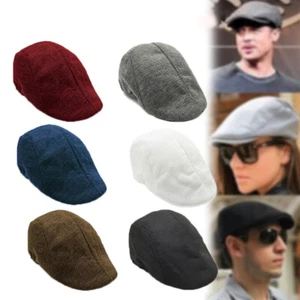 Mens Boys Hat Country Peaky Golf Driving Cabbie Hat Caps Retro Flat Cap Beret B - Picture 1 of 17