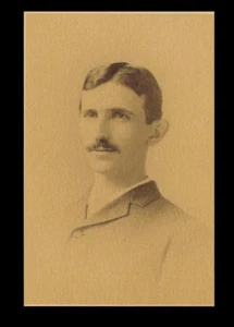 Nikola Tesla Genie Erfinder Elektrizität Foto Nachdruck auf 100 Jahre altem Papier  - Bild 1 von 1
