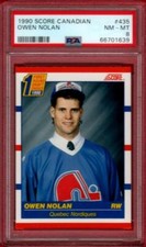 1990-91 SCORE CANADIAN OWEN NOLAN ROOKIE #435 PSA 8 RC 90-91 NM-MT
