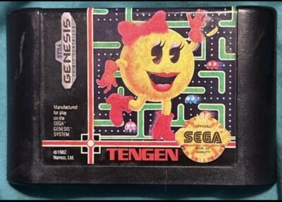 Ms. PacMan Sega Genesis 1991 Authentic Tengen Cartridge Working Tested - Image 1 of 2