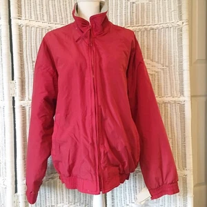 Vintage Munsingwear Red Lined Windbreaker Zip Jacket L NWT Retro 90's - Picture 1 of 10