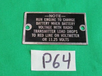 Data Plate Battery + Radio Fits Dodge WC WWII truck  (P64) - Изображение 1 из 2