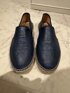 Kenzo Slip-Ons Shoes Navy Leather Espadrilles Size Men's EUR41 / JP26 Excellent - Picture 1 of 5