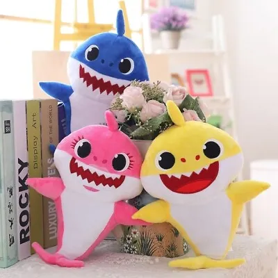 30CM Baby Shark Plush Stuffed Toy Can Sing Will Shine Baby-shark Doll Gifts Soft • 8.99$