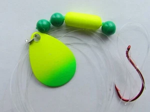 5 plataformas giratorias con flotador tamaño 3 hoja Colorado 1 gancho amarillo/verde salpicadura - Imagen 1 de 1